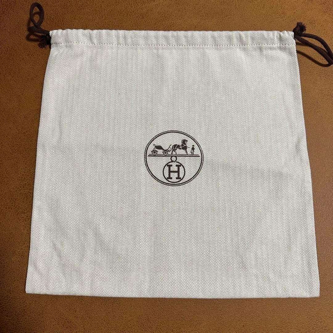 Hermes Storage Dust Bag Drawstring Beige Brown 13" × 12" Used