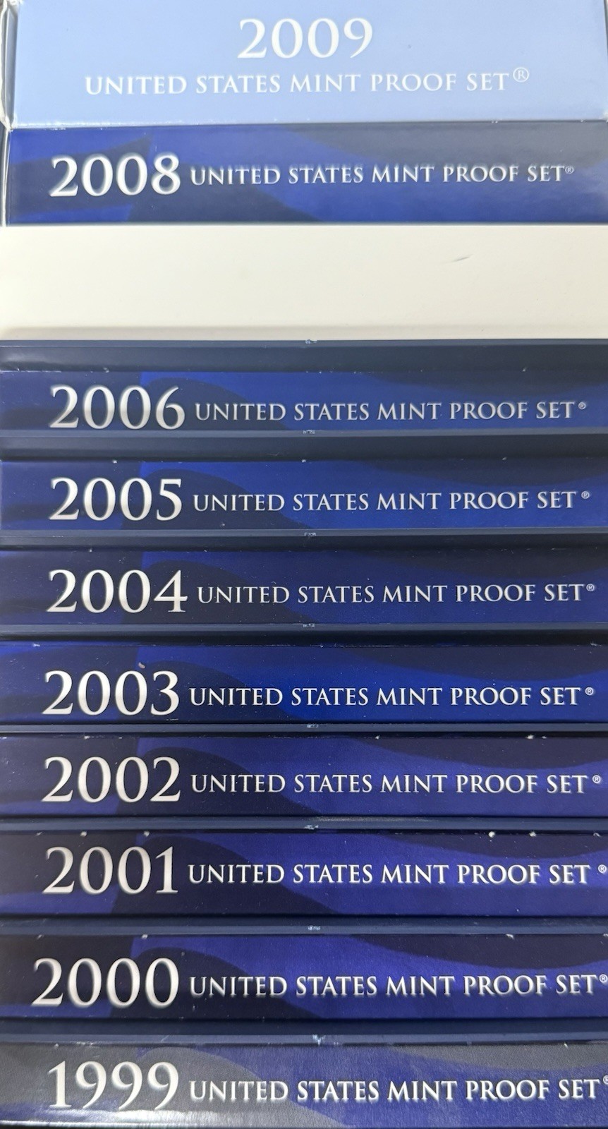 US Mint 11 Annual Proof Sets 1999-2009 OGP Box & COA Coins Estate Sale 11 Sets