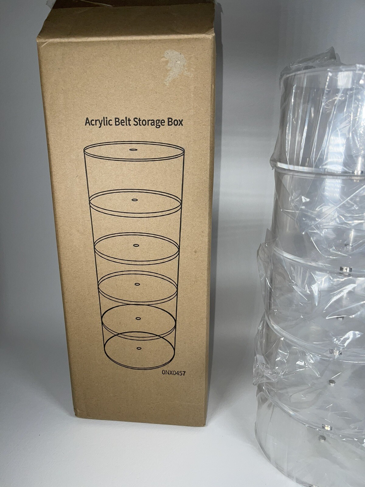 Acrylic Belt Storage Box, 5 Stackable Boxes