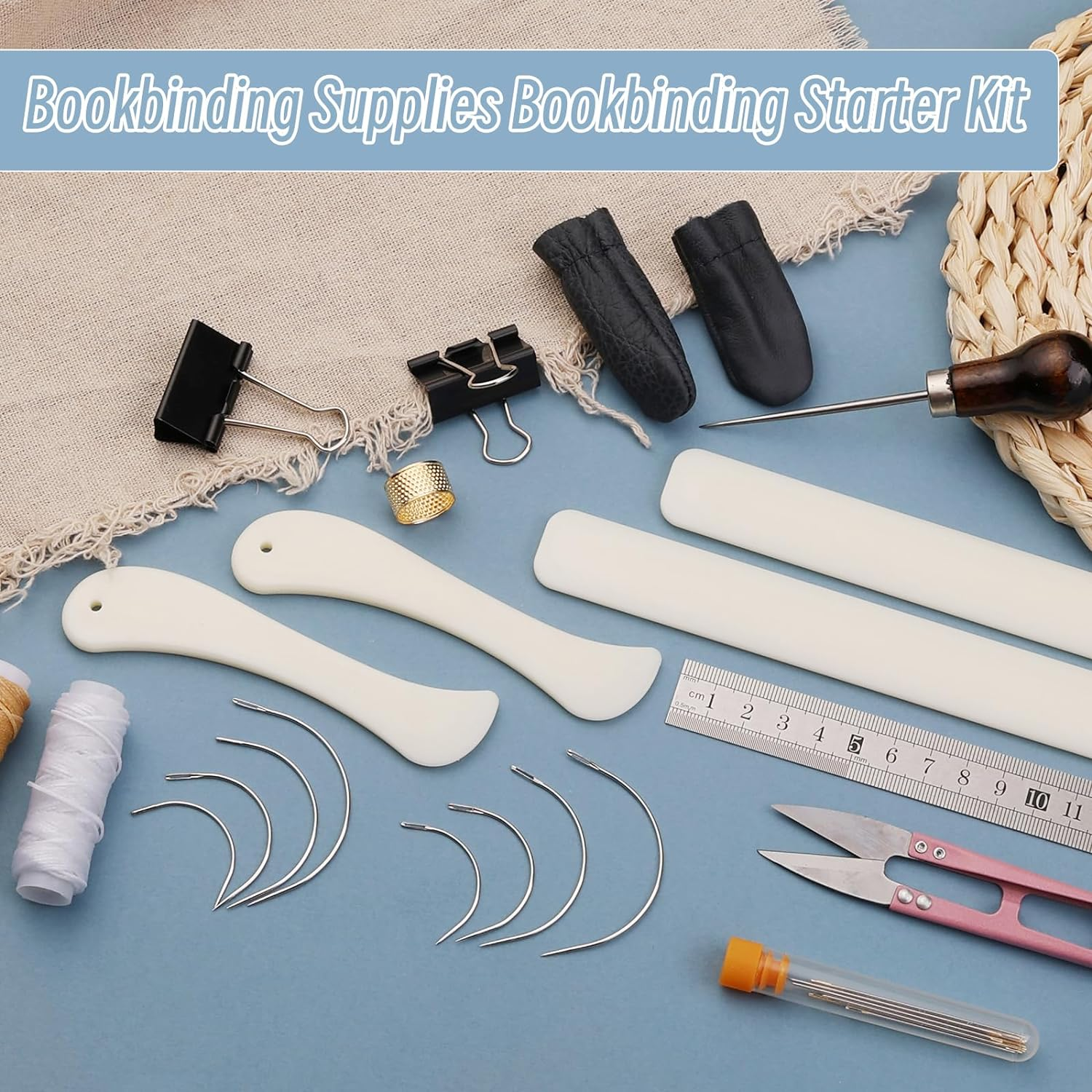 33 Pcs Bookbinding Kits 4 Pcs Bone Folder Paper Creaser Paper Folding Tool Book