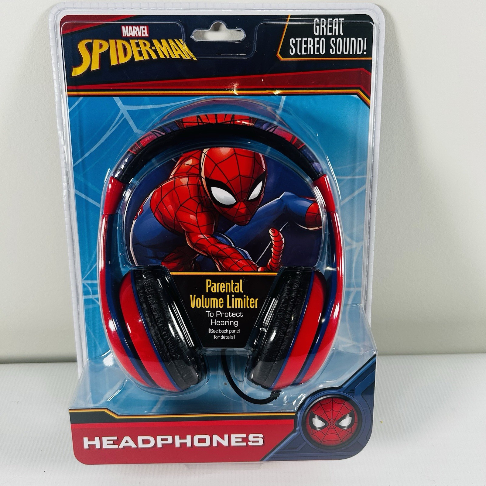Marvel Spiderman Headphones Parental Volume Control New In Box eKids Stereo NEW