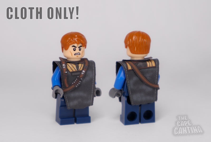 Cal Kestis Inspired Jedi Survivor Poncho & Belt Cloth Custom for LEGO Minifigure