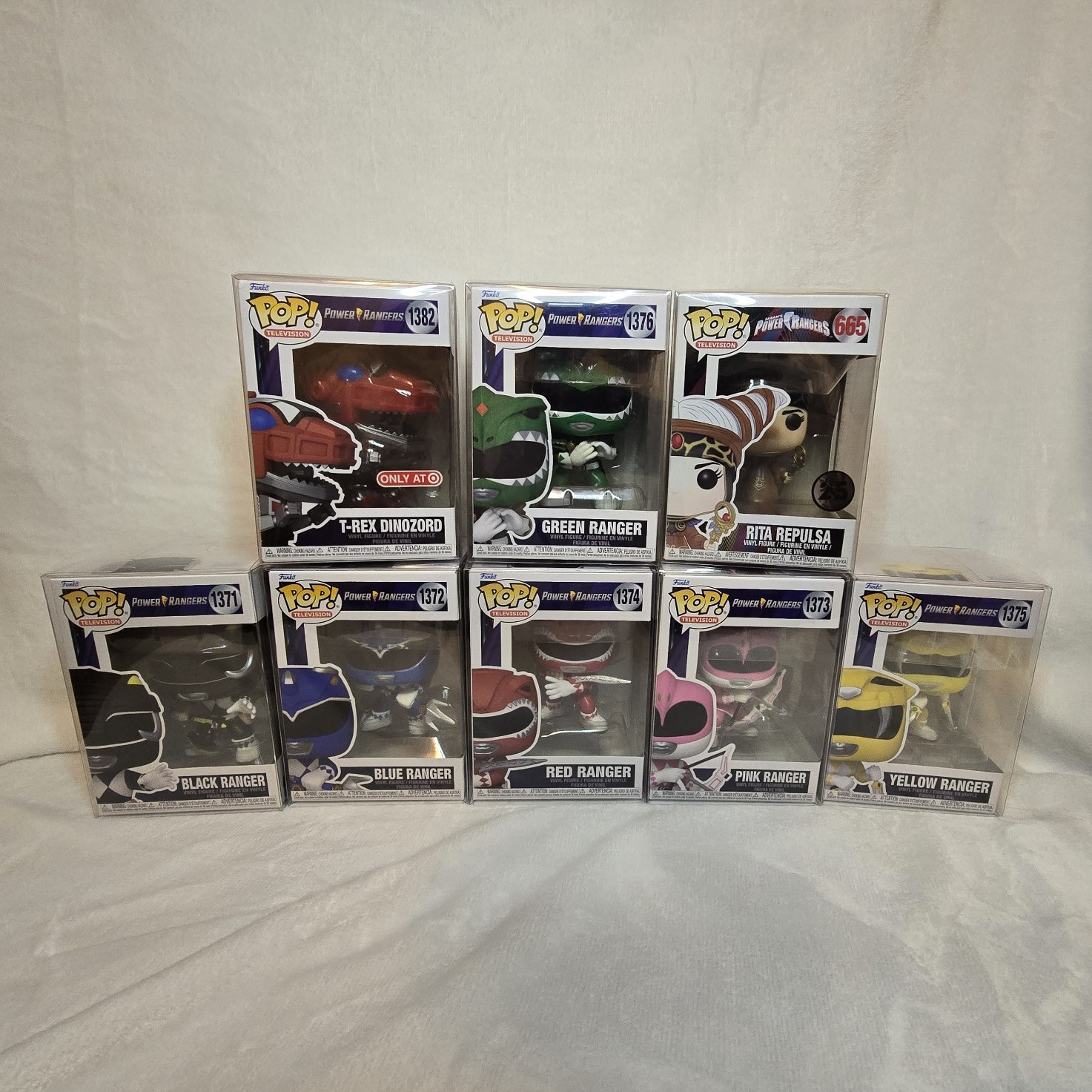 Funko POP! Power Rangers 8pcs set Boxed Vinyl w/Protector.