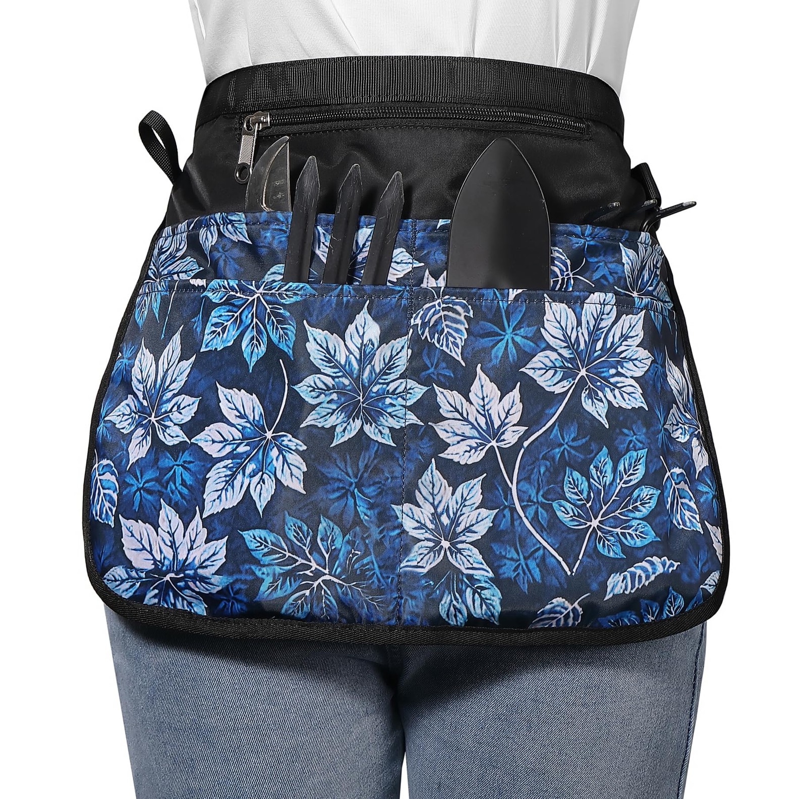 Garden Apron For Women With 5 Pocket Half Florist Harvesting Waist Apron