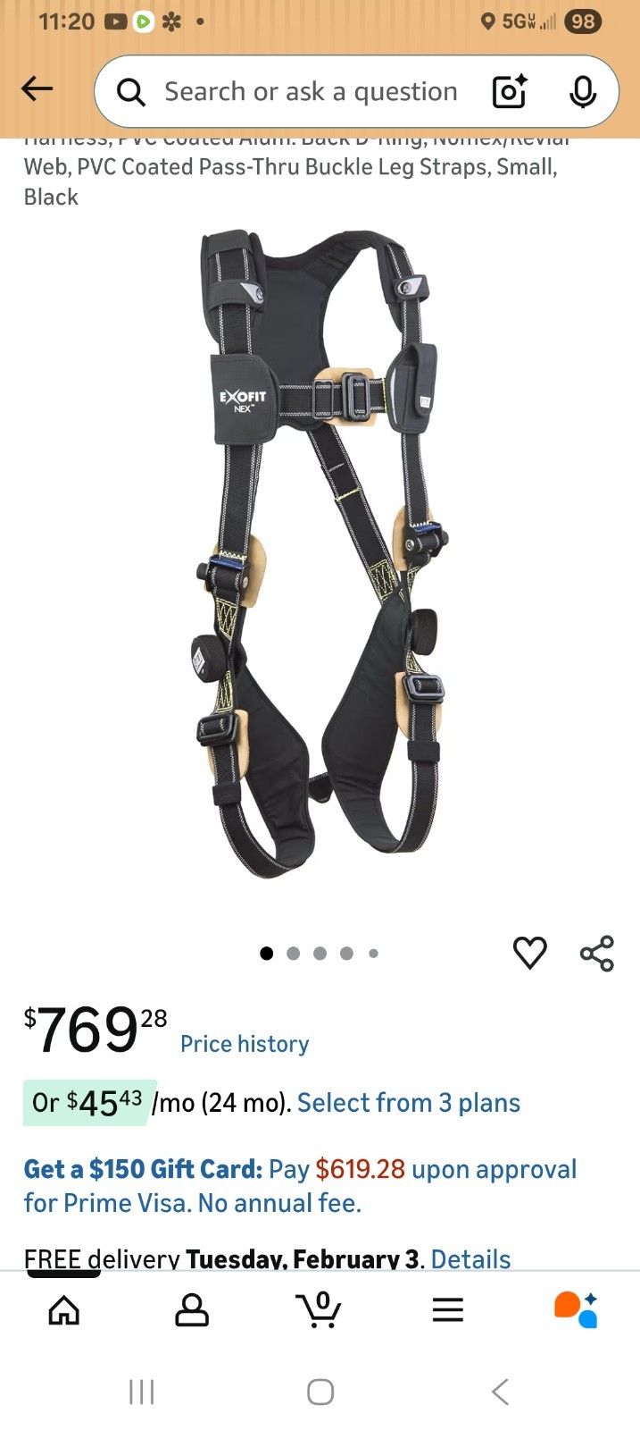 ExoFit NEX DBI-SALA Fall Protection Harness Size Extra Large