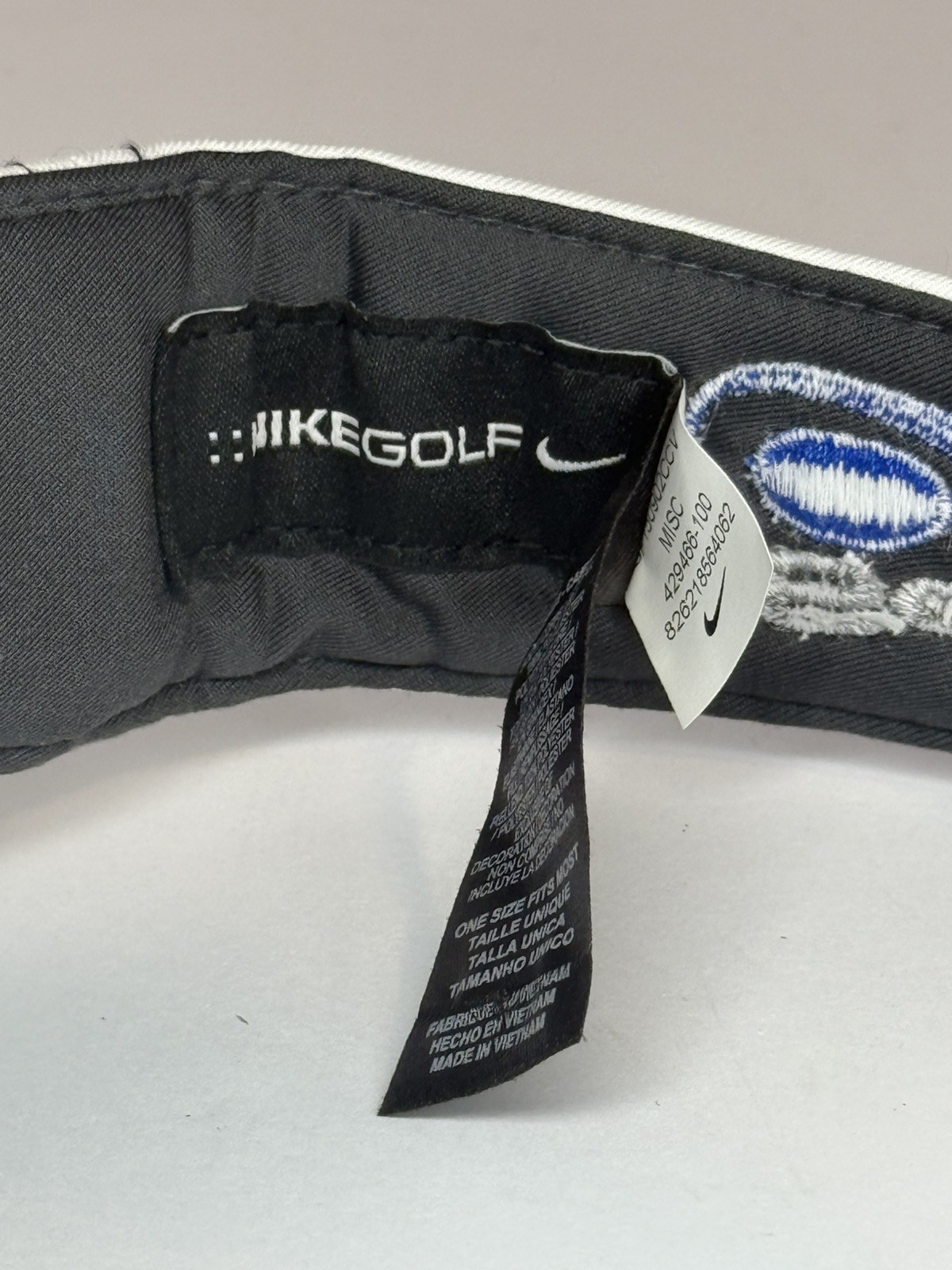 SET OF NIKE White GOLF VISORS UNISEX ONESIZE ADJUSTABLE With Logos