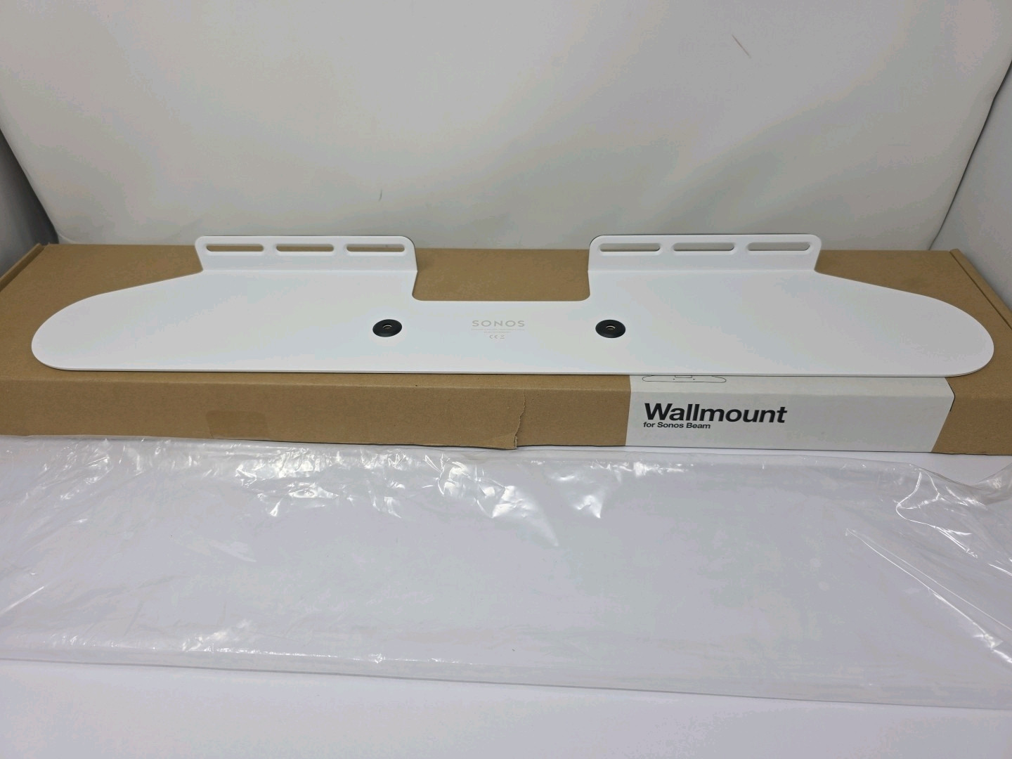 Sonos BM1WMWW1 Wall Mount for Beam Sound Bar - White - NO Screws or Manual