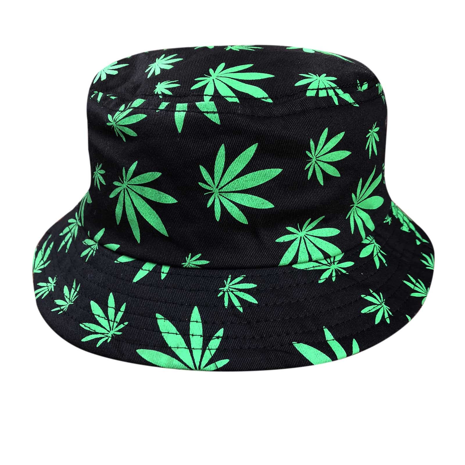 Bucket Hat Cap Weed Leaf Rasta Reggae Caps Kush Cannabis Jamaica Leaf 1sz Fit