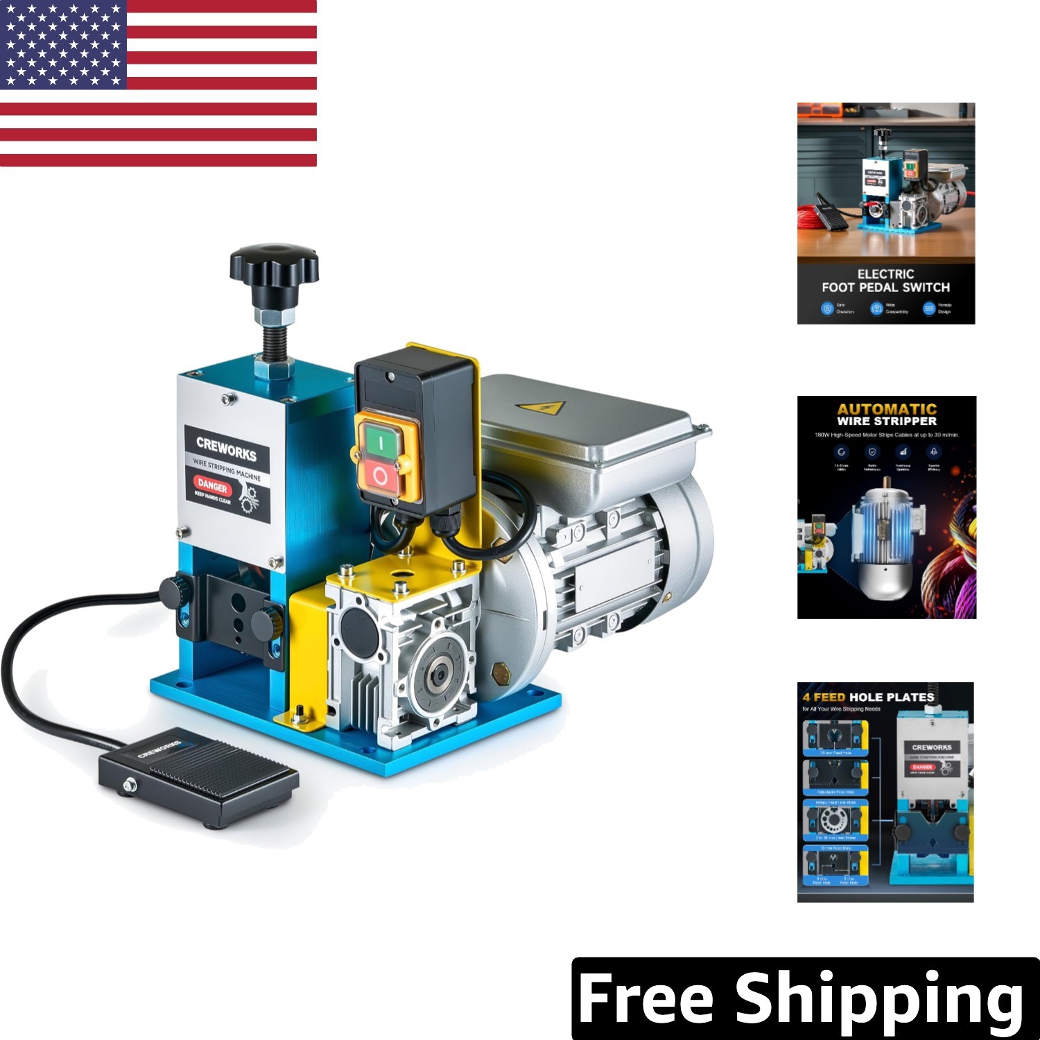 Portable Electric Wire Stripping Machine for 1.5-25mm Copper Cable Recycling