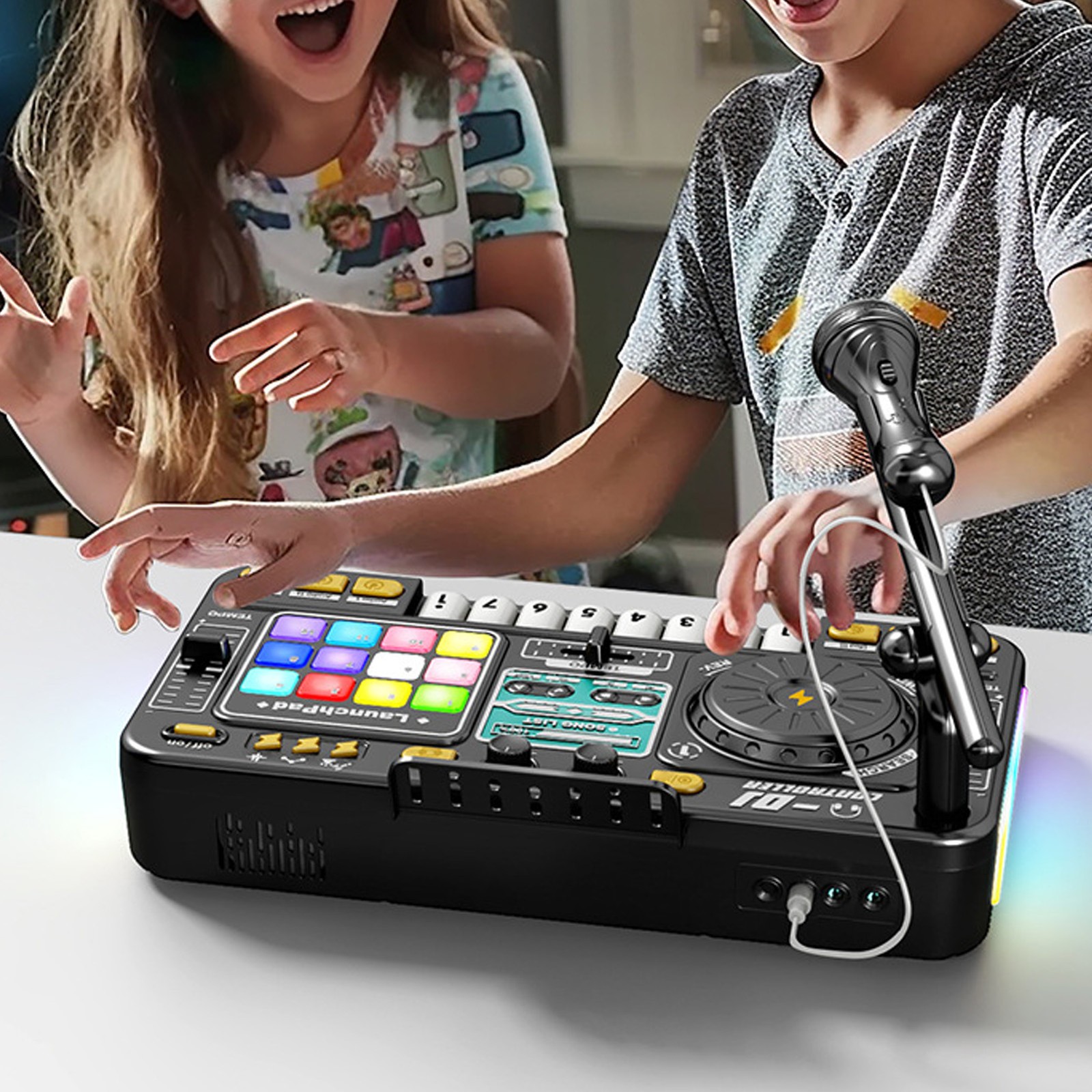 Musical DJ Set For Kids Turntable Multi Functional DJ Controller With Mic JQHY