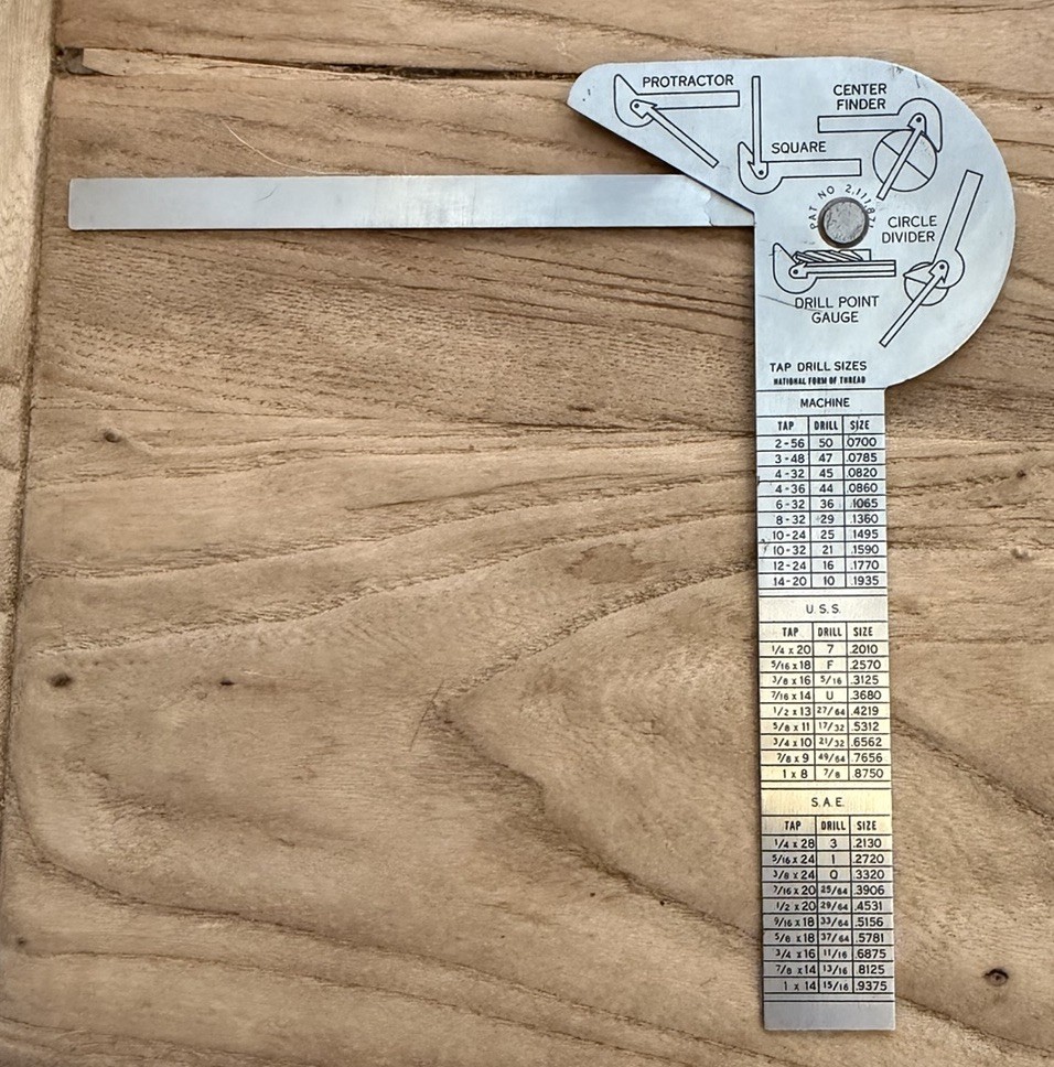 🗽GENERAL No. 16 RULE GAGE PROTRACTOR DRILL POINT CENTER EXCELLENT CONDITION