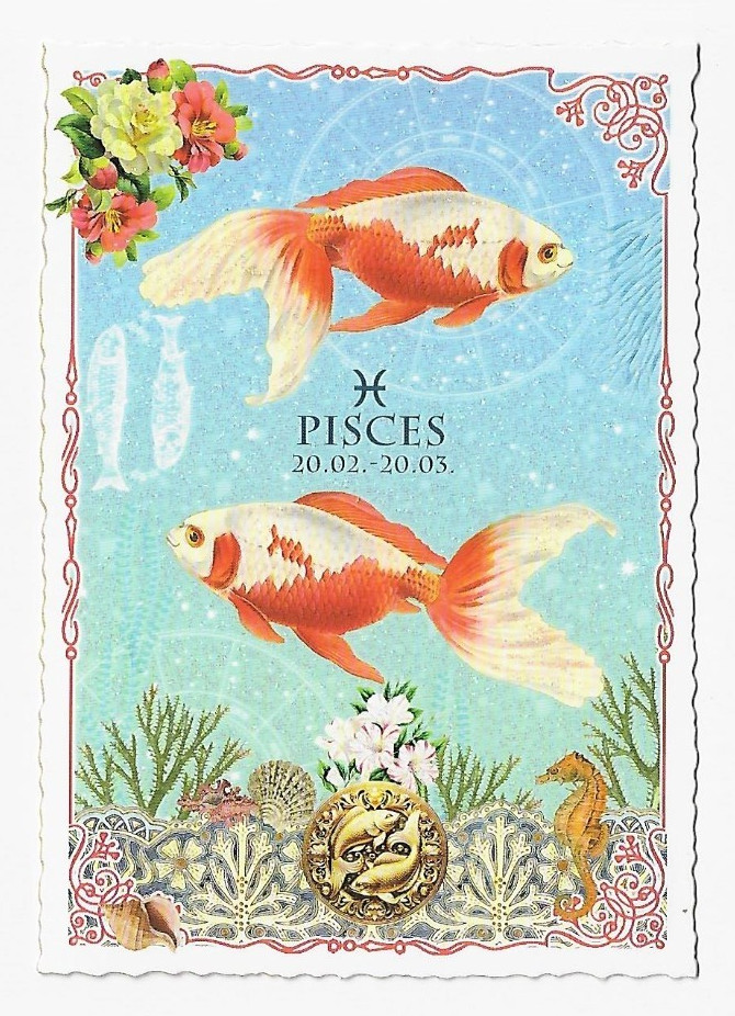 Postcard Glitter Edition Tausendschoen Horoscope Pisces Postcrossing