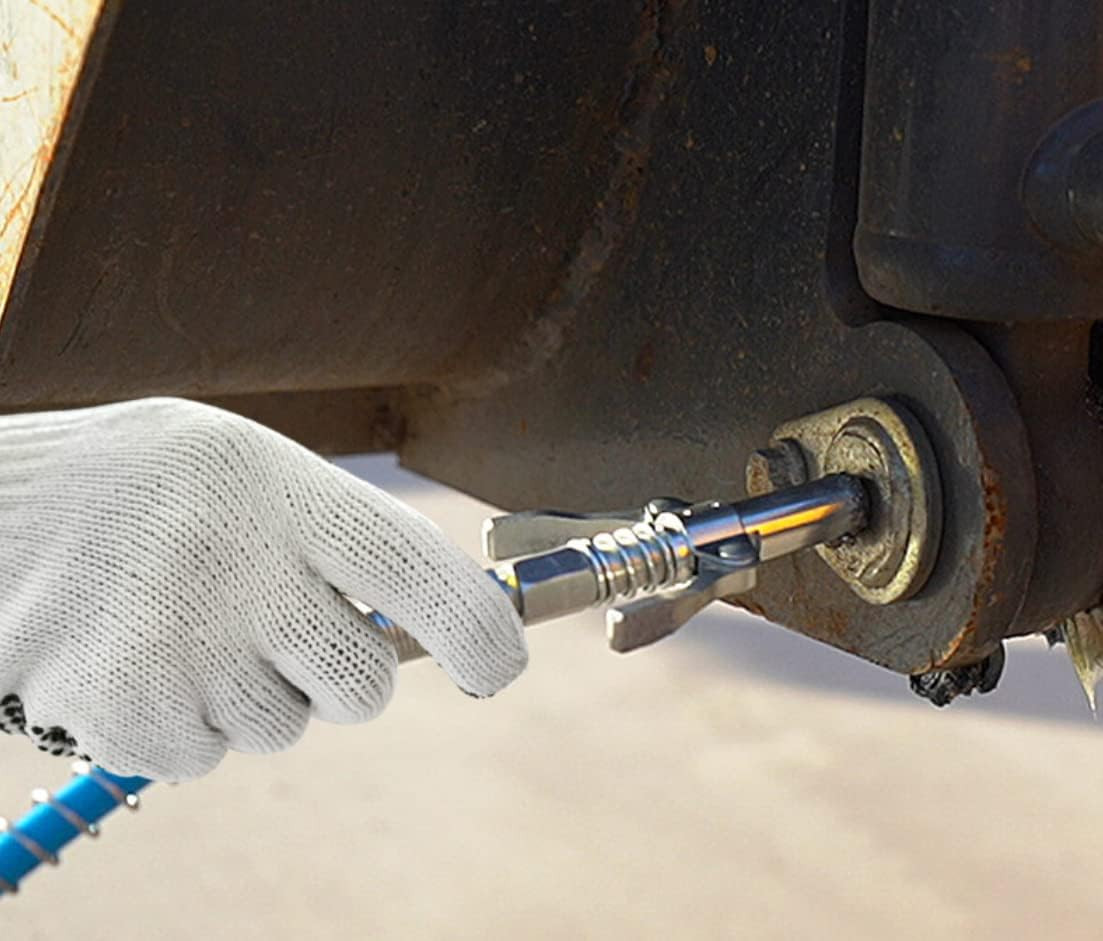 Locking Grease Gun Coupler Allows for Easy Release of Grease from Grease Fitting