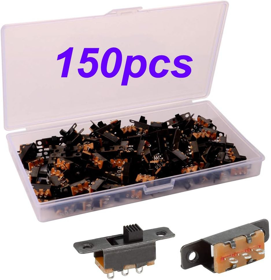 150Pcs Slide Switch 3 Pin 2 Position 0.5A 50V DC, Mini Panel Slide Switch SPDT O