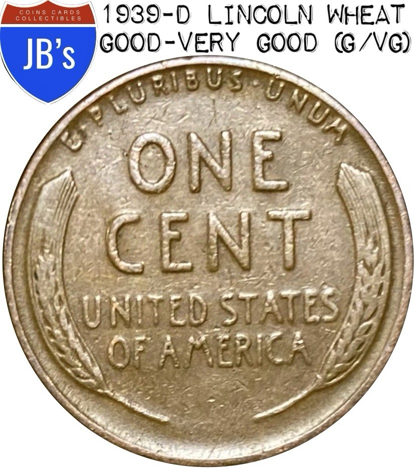 1939-D Lincoln Wheat Cent Penny - Circulated Good/Very Good (G/VG)
