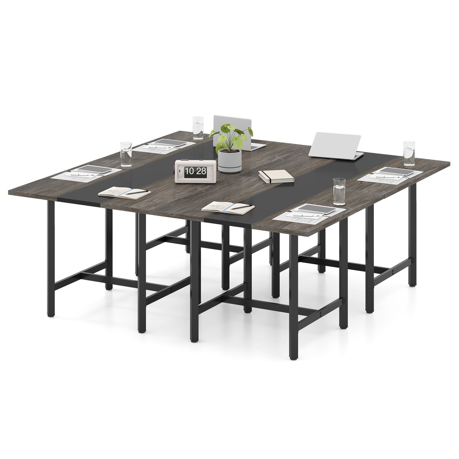 4PCS 39.5"Square Conference Table Meeting Table w/Heavy-Duty Metal Frame