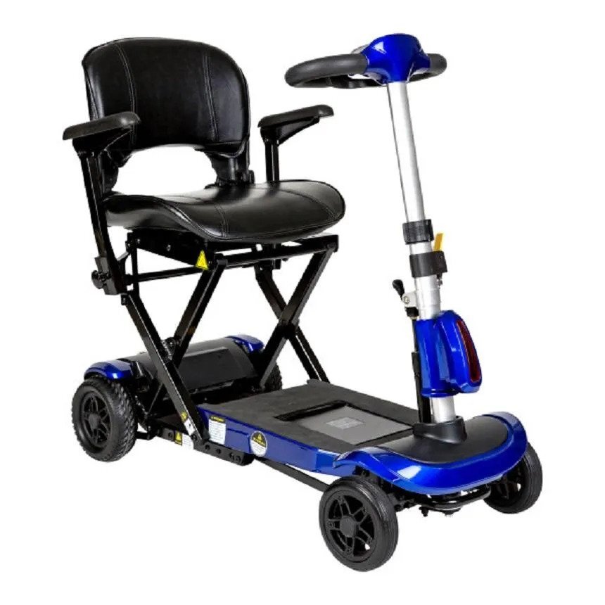Drive Medical Zoo Me Auto-Flex Folding Travel Scooter, Blue