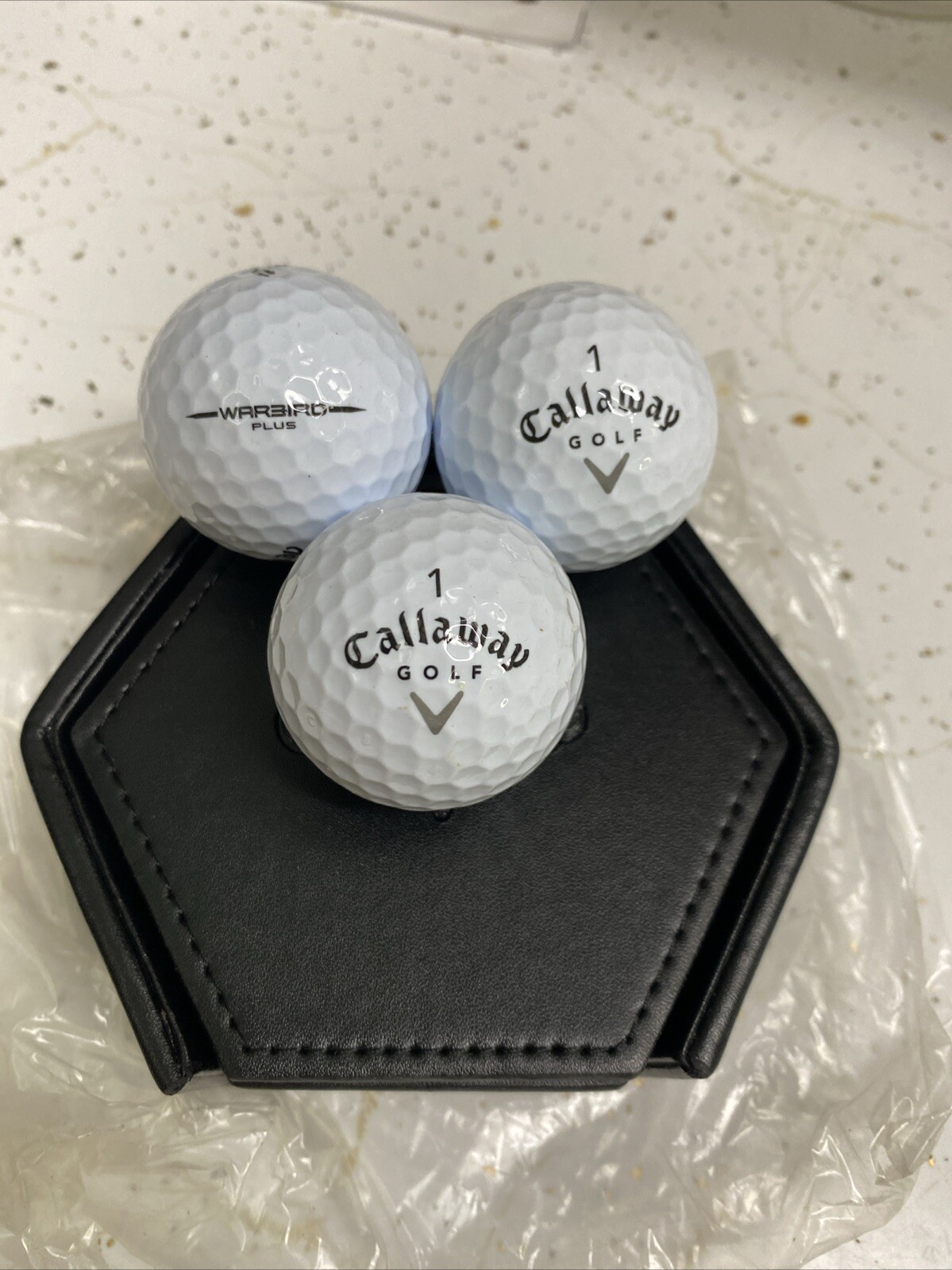 Callaway Golf Coaster Gift Set With Complete With 3 Balls And 5 Coasters