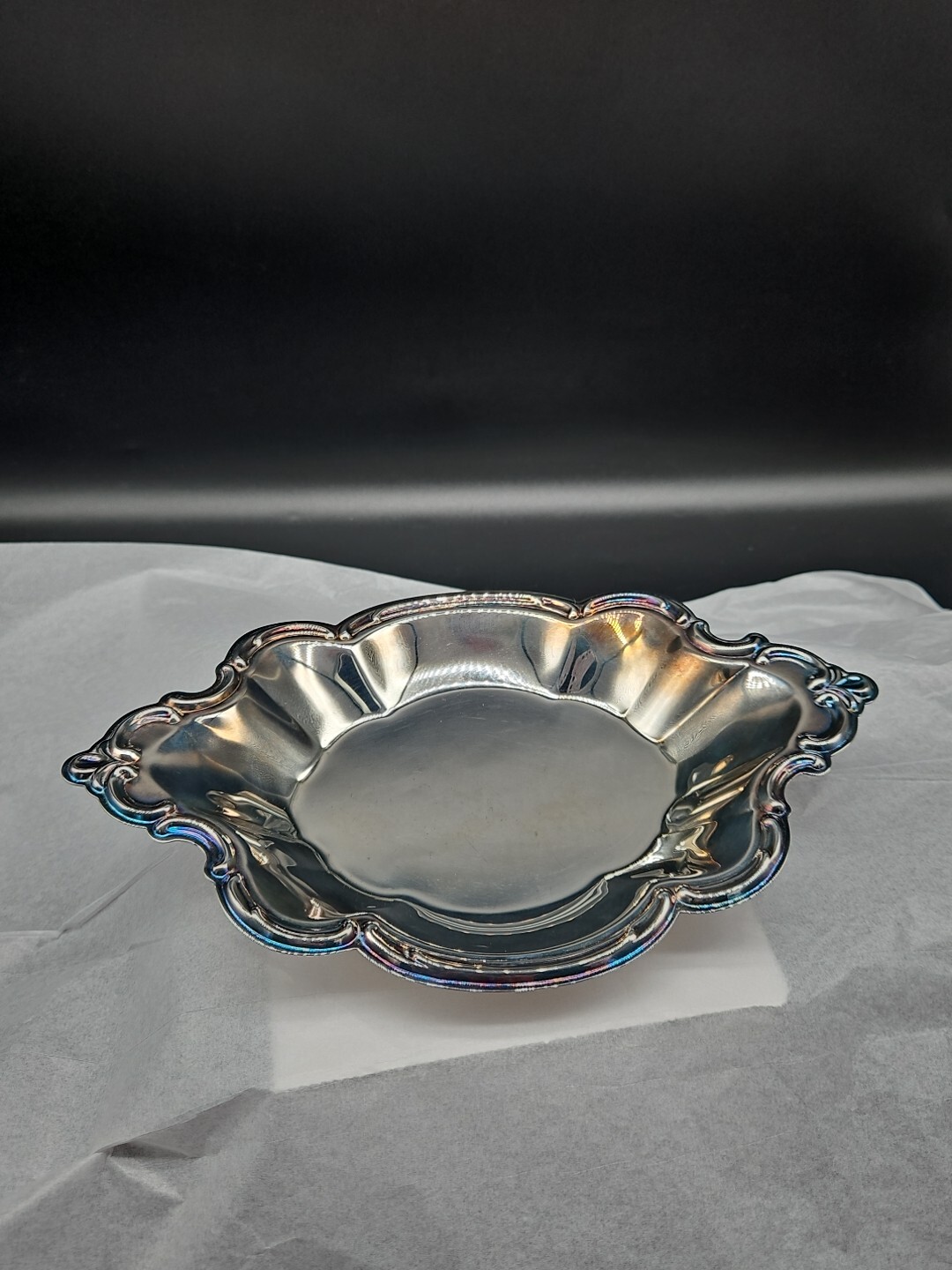Vintage International Silver Silverplate Candy Nut Dish 9"