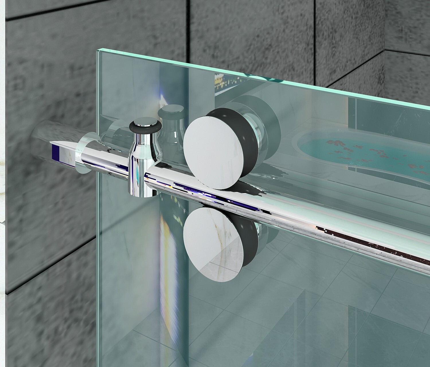 Frameless sliding glass shower door track barn shower door hardware kit(NO DOOR)
