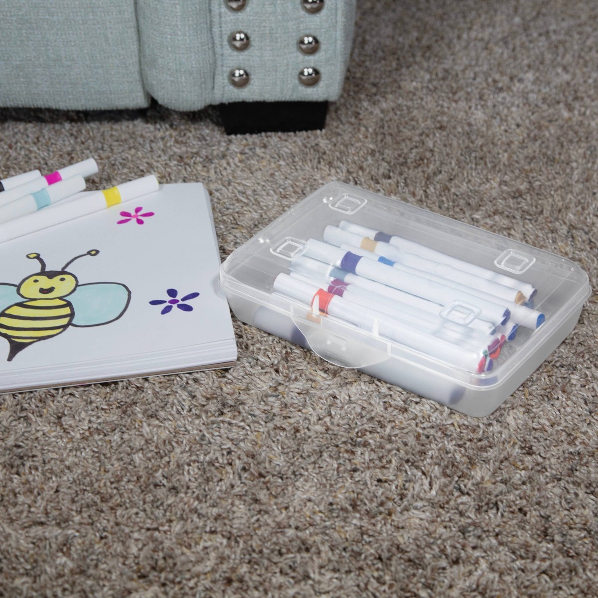Sterilite Flat Top Pencil Box Clear