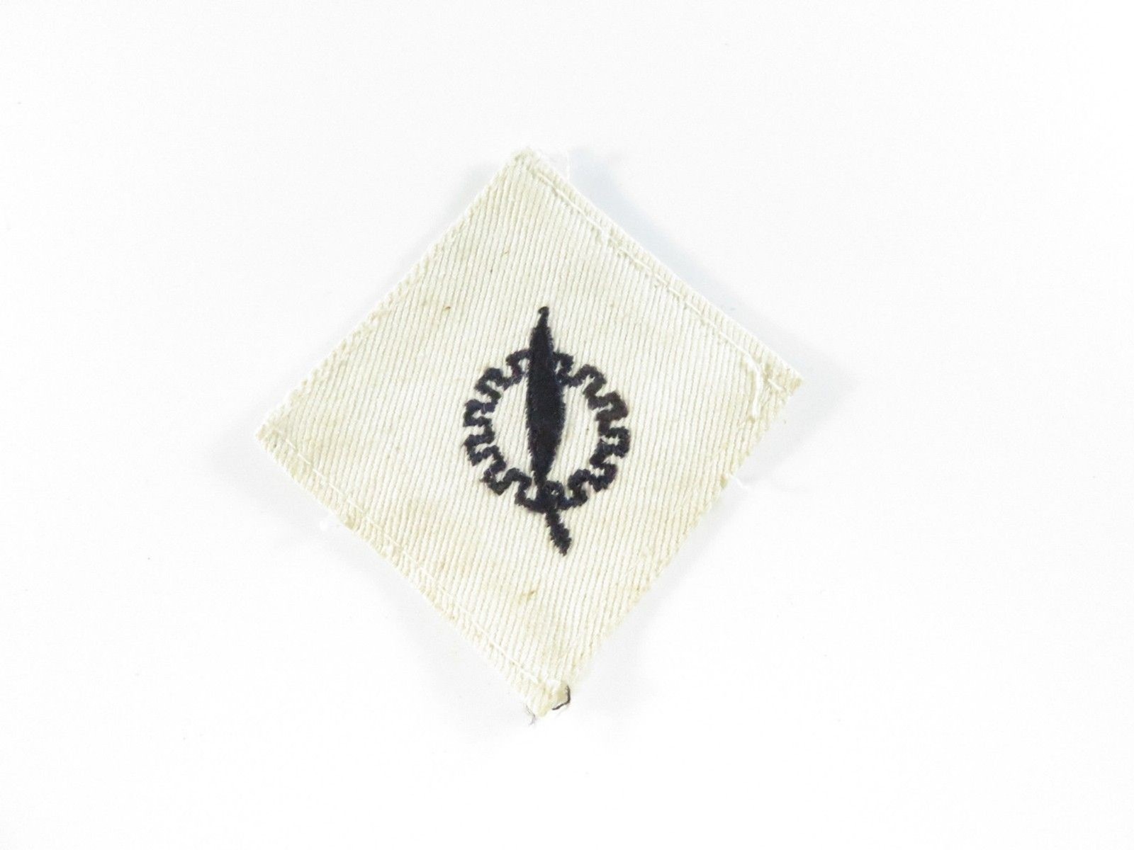 Original U.S. Navy DM Machine Accountant Patch - White Twill 2" x 2 1/8"