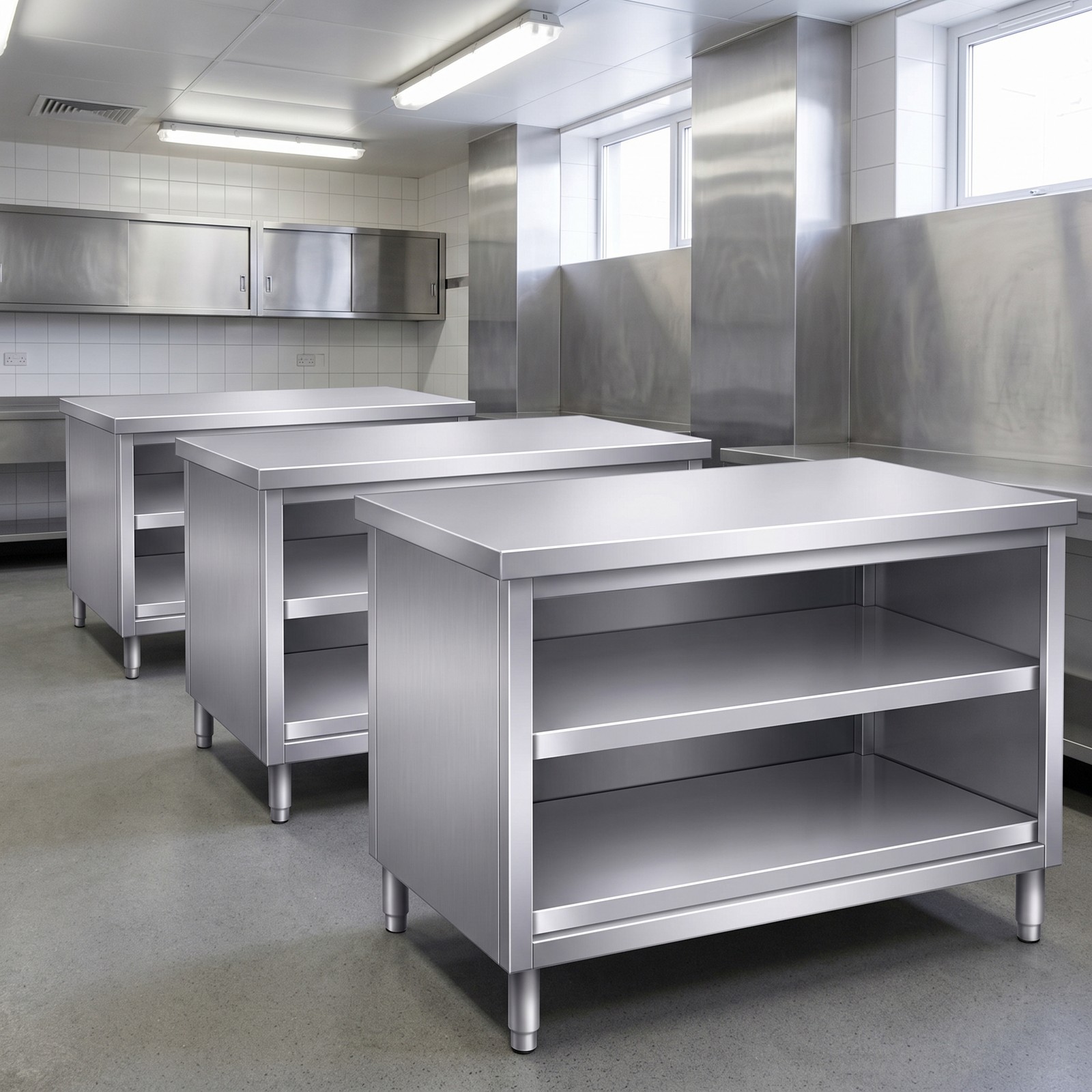 Heavy Duty Stainless Steel Work Table for Commercial Kitchen & Food Prep