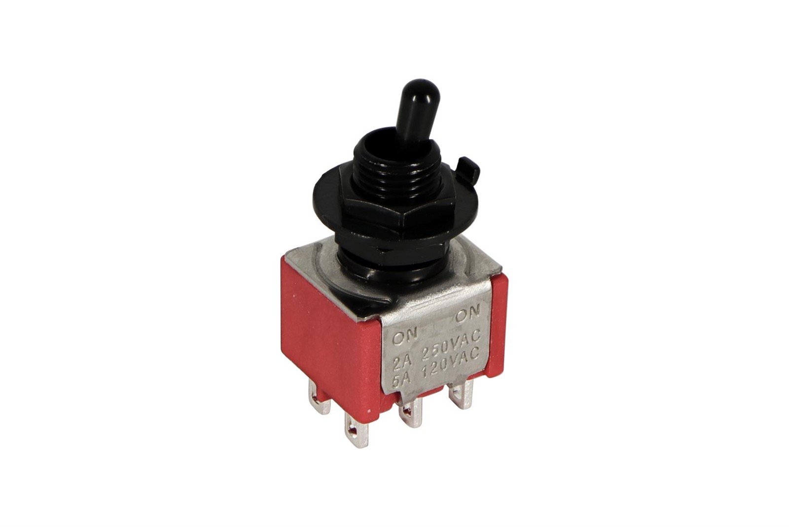 Mini Short Lever Toggle Switch 2-way On-On Round Lever Black