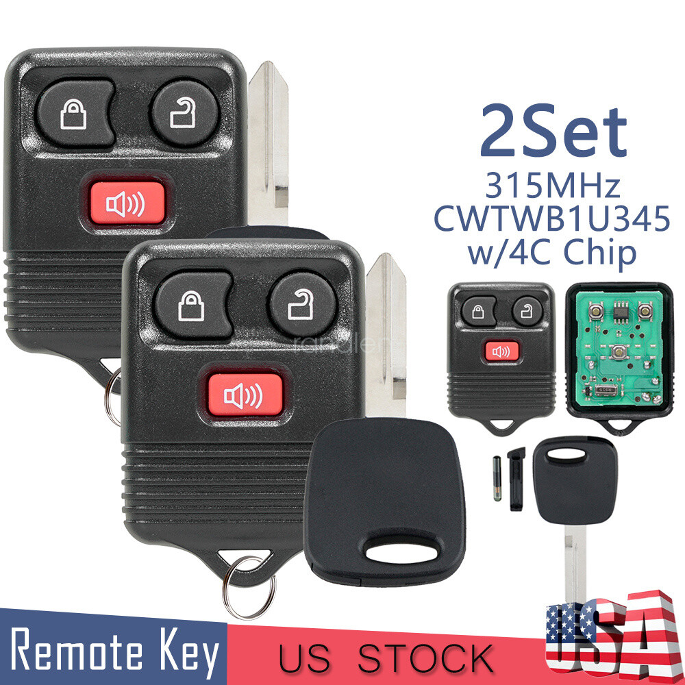 2X Keyless Entry Car Remote Control Key Fob Transmitter Alarm For Ford F150 F250