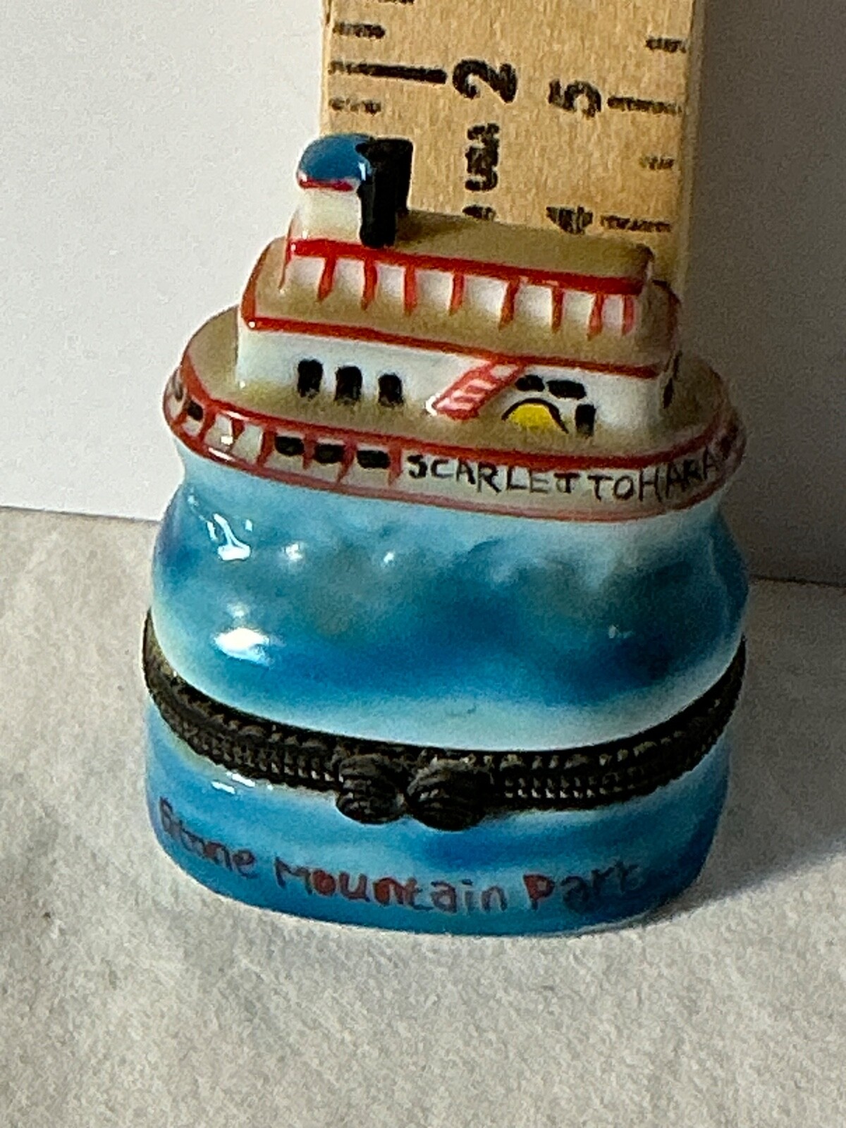 Trinket box Hinged Boat/ferry on water with logo