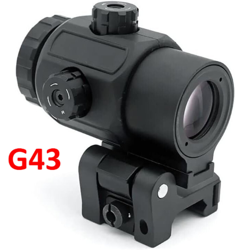 Tactical G43 3X Magnifier Scope Sight with Switch Shift To Side QD Flip Up Mount