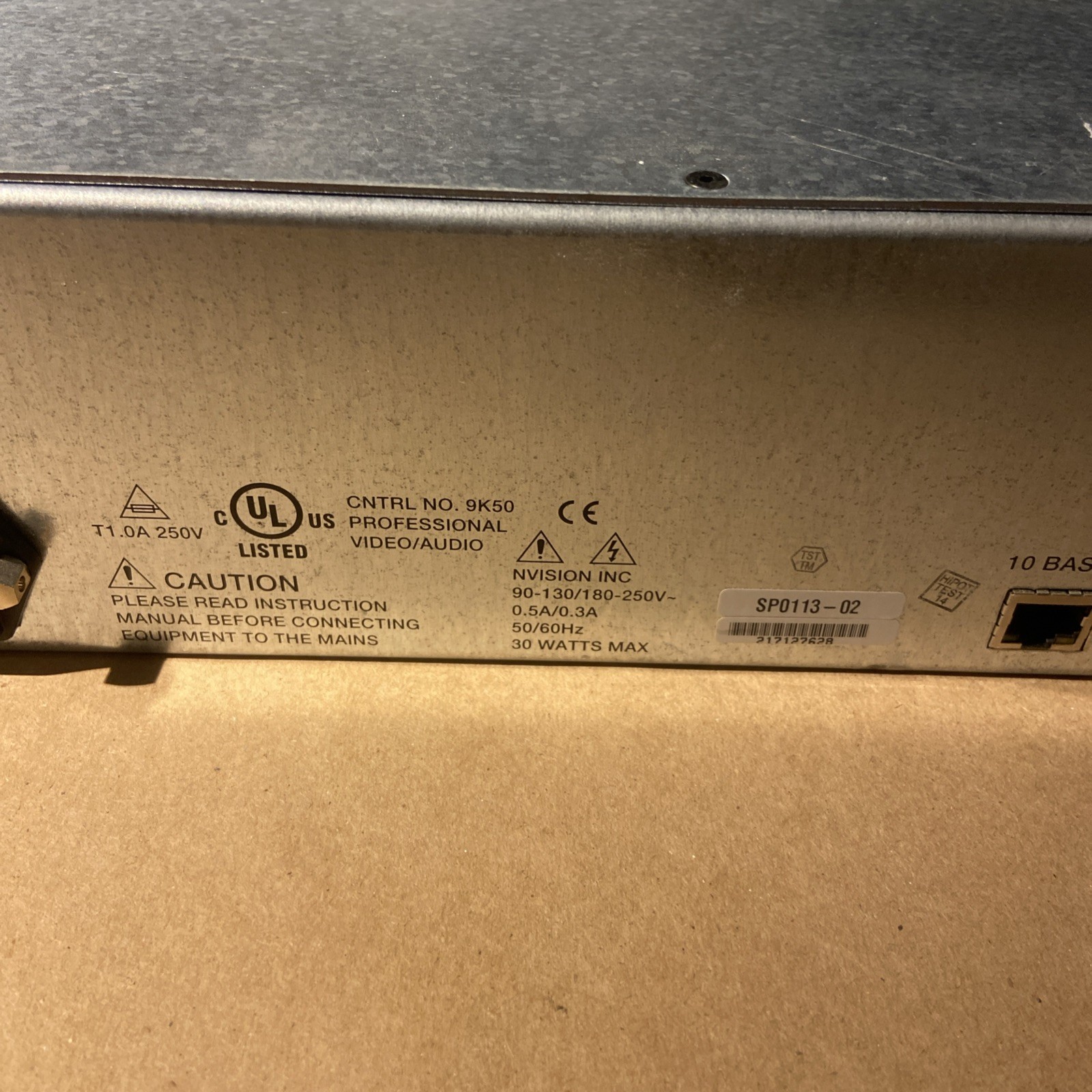 Miranda Technologies NV9601 Control Panel NVISION 9000 Router Control Eystem