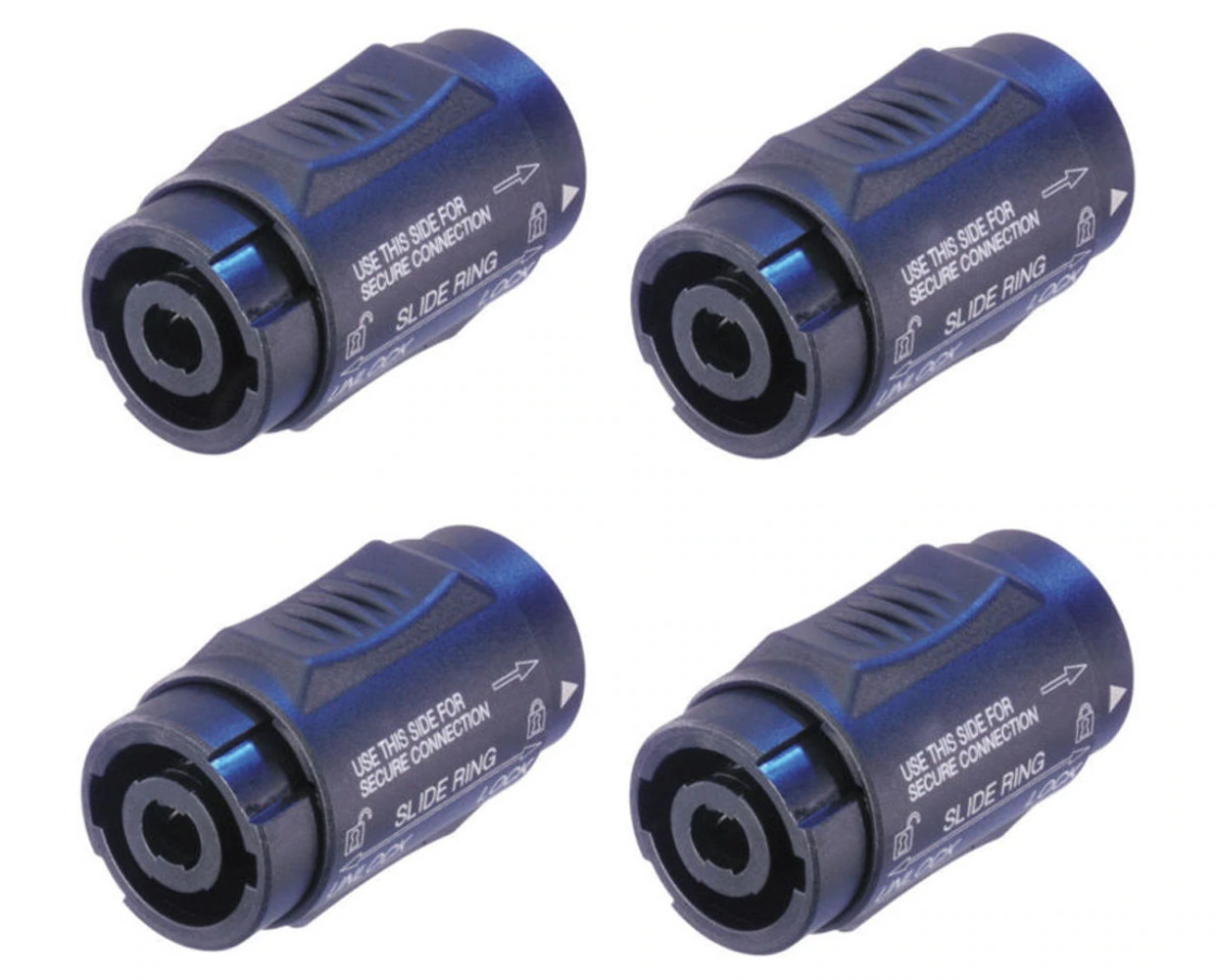 (4 Pack) Neutrik NL4MMX Speakon Locking 2 and 4 Pole Coupler Female to Female