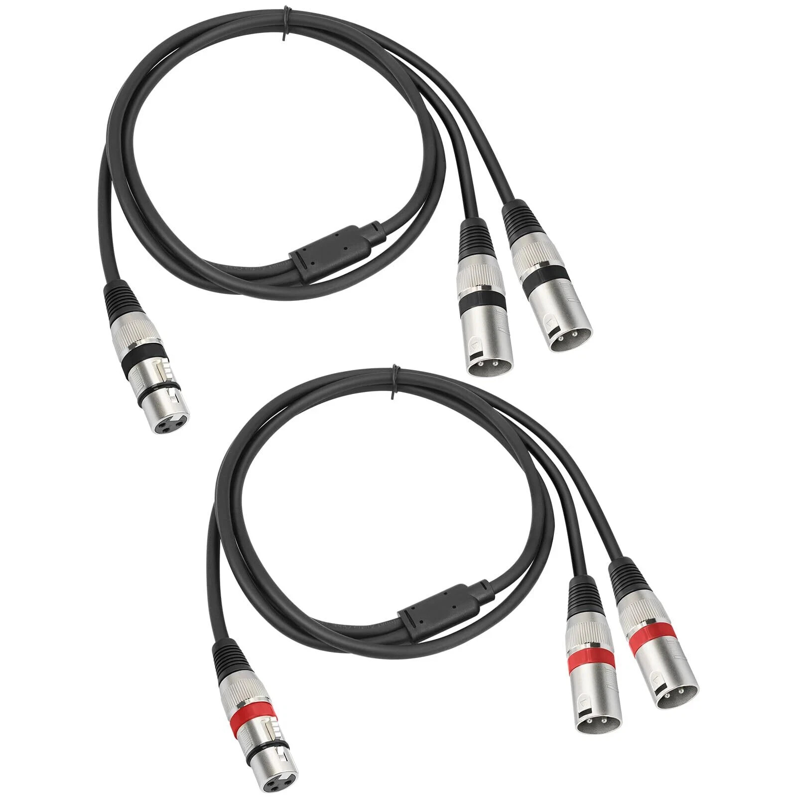 2 Pack 5 FT XLR Female to Dual XLR Male Y Splitter Cable Female XLR to 2 Male...