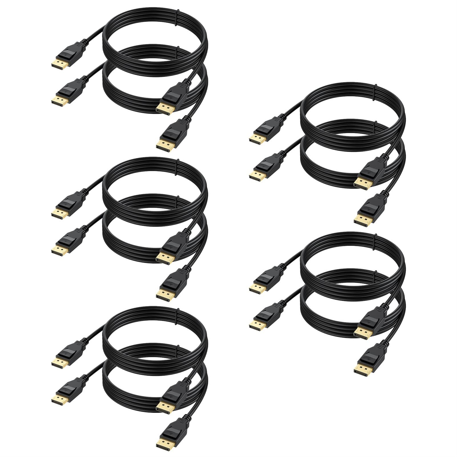 VESA Certified 8K DisplayPort 1.4 Cable 10-Pack, High Speed 48 Gbps Display P...