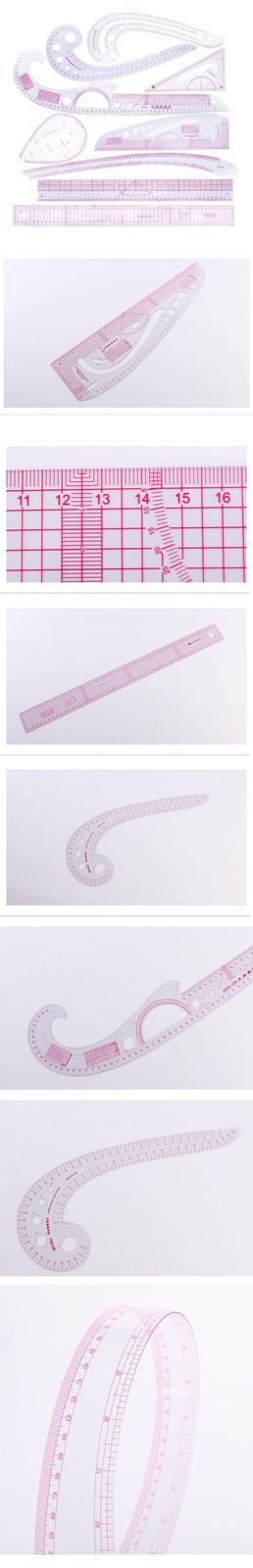 9pcs Metric Sewing Ruler Set Curve Drawing Stencil Diy Pattern Tool Kit