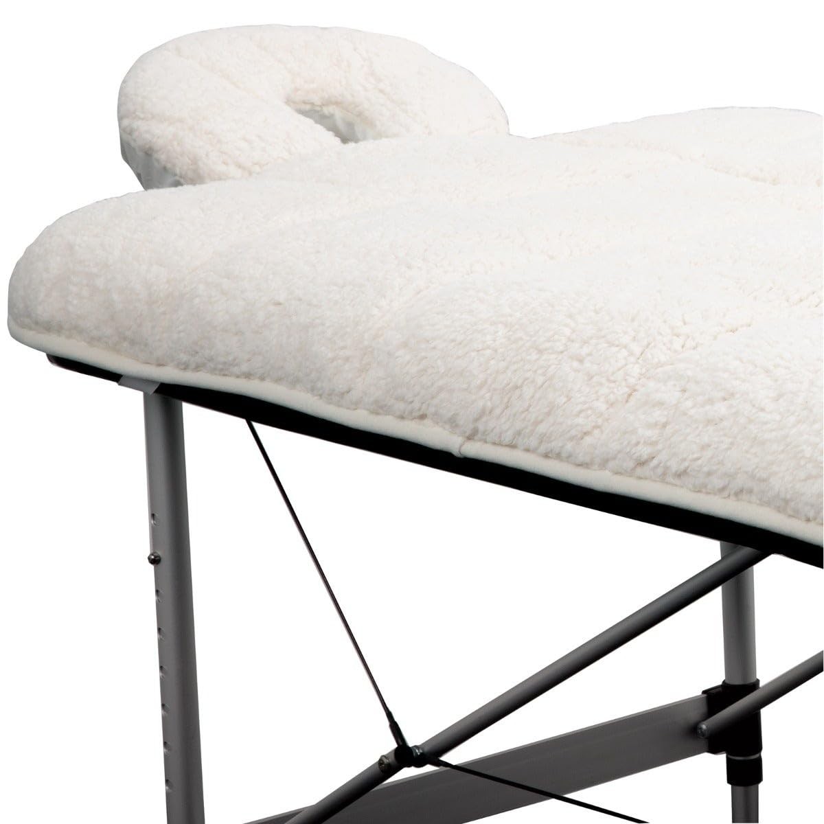 White Extra Thick Quilted Massage Table Cushion with Strong Elastic Straps