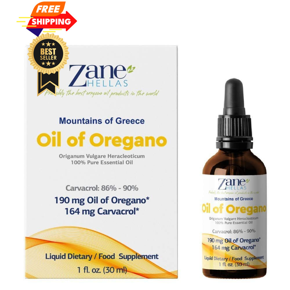 Zane Hellas 190 mg Oregano Oil-164 Carvacrol per 1 Fl Oz (Pack of 1)