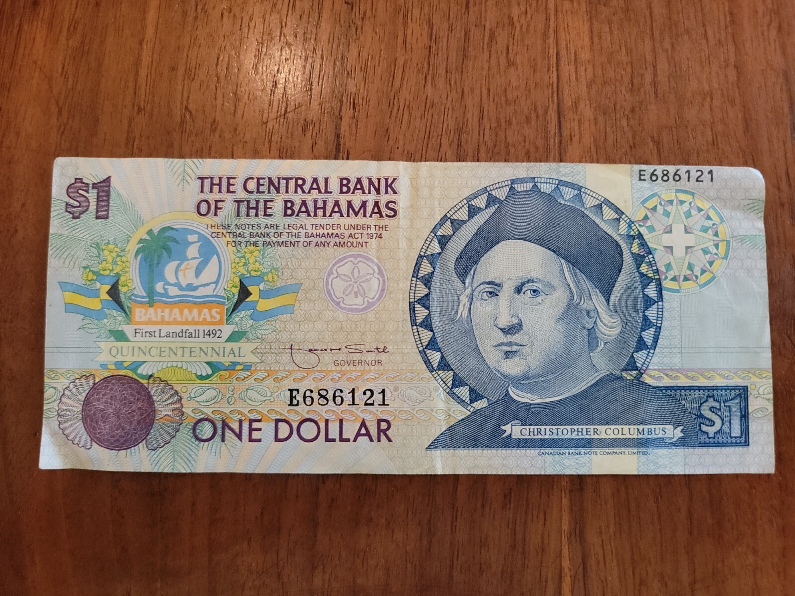 Bahamas One Dollar 1992 Series