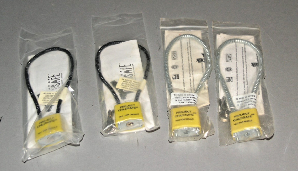 9  PROJECT CHILDSAFE Gun Locks - Child Safe Cable w/Padlock 2 Keys &Instructions