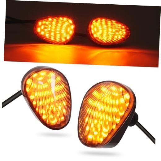 Flush Mount Motorcycle Turn Signal 2PCS 12V Smoked LED Indicator Light