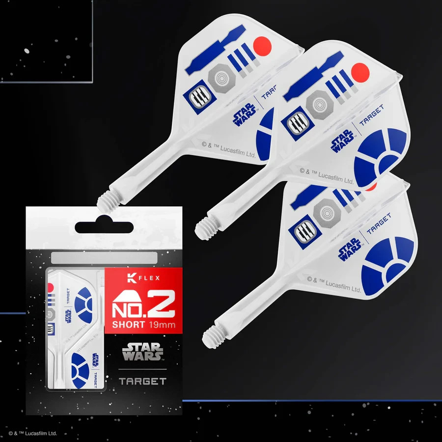 TARGET  STAR WARS R2 D2 K-FLEX 1 PIECE SHORT SHAFT & NO2 FLIGHT