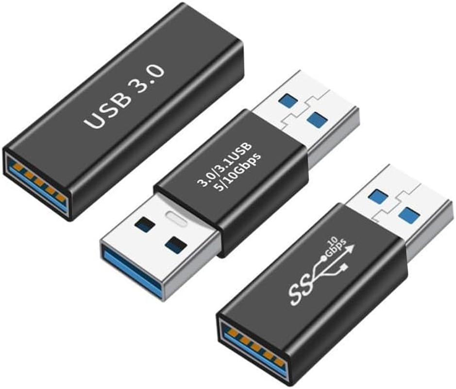 USB 3.0 Coupling Adapter 3-Pack, Female to Female & Male to Male Converters