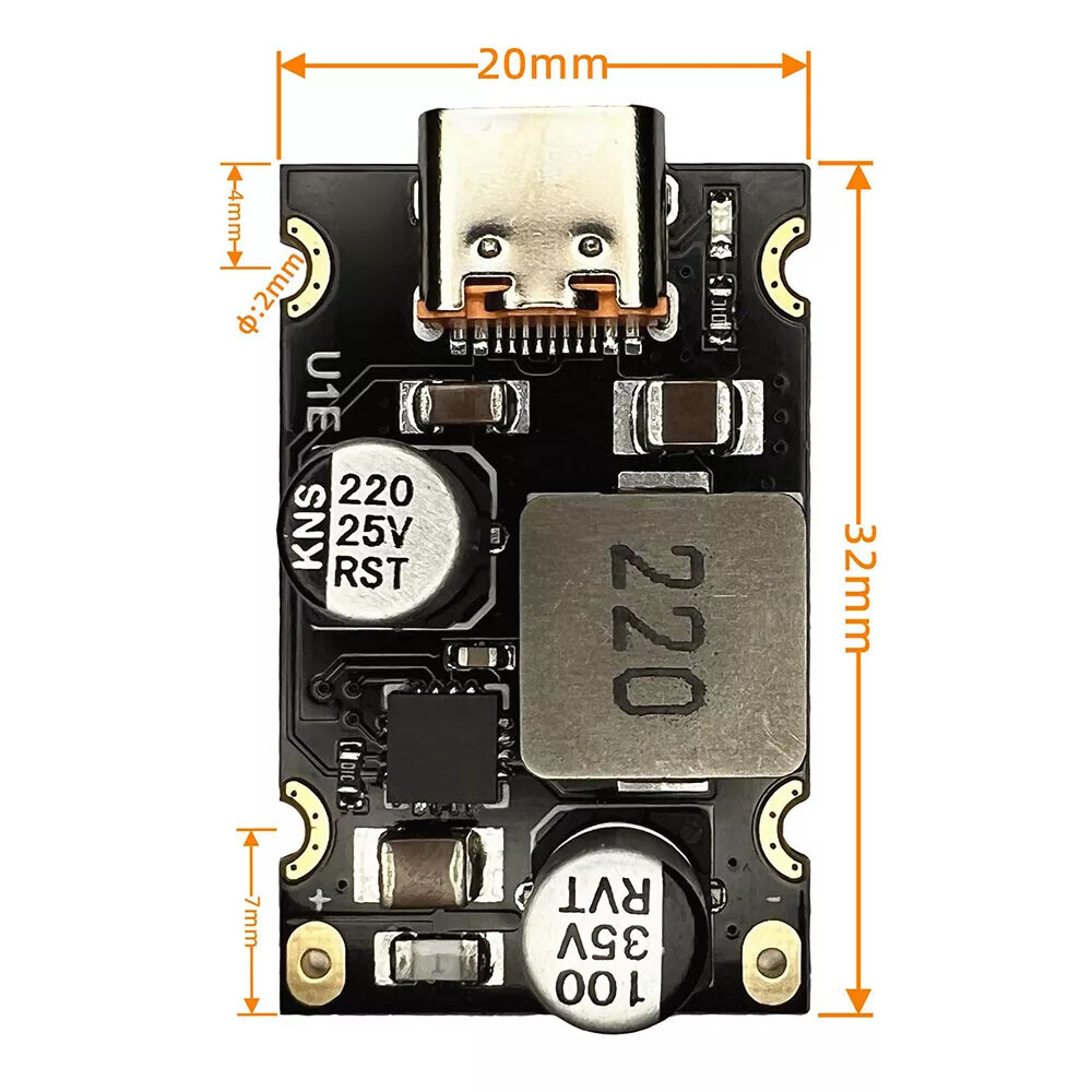 2PC 65W Type-C DC 8~30V PD/QC Quick Charge Fast Charging Board USB Buck Modules