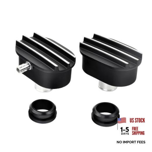 Oval Valve Cover PCV Combo Kit, Aluminum Air Breather 4"*2.25"*2"-Oval Black