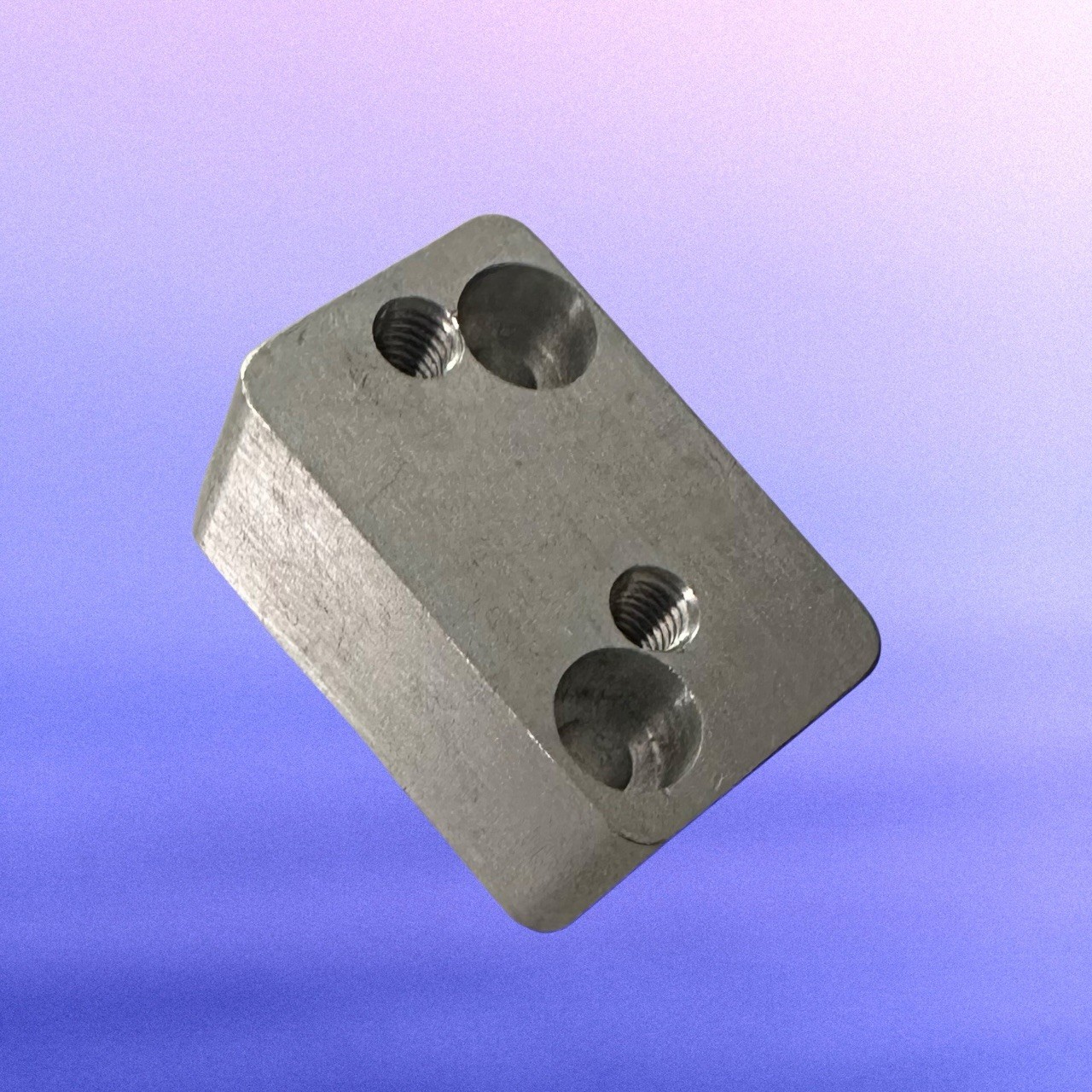 9-16” Drop Raw Silver Offset Spyder To Inline (45 Frame) Adapter Block Wedge