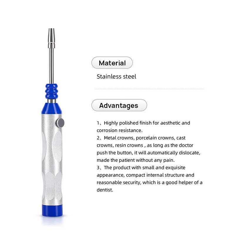 Dental Automatic Crown Remover Kit Adjustable 4pc Shifts Crown Teeth Restoration
