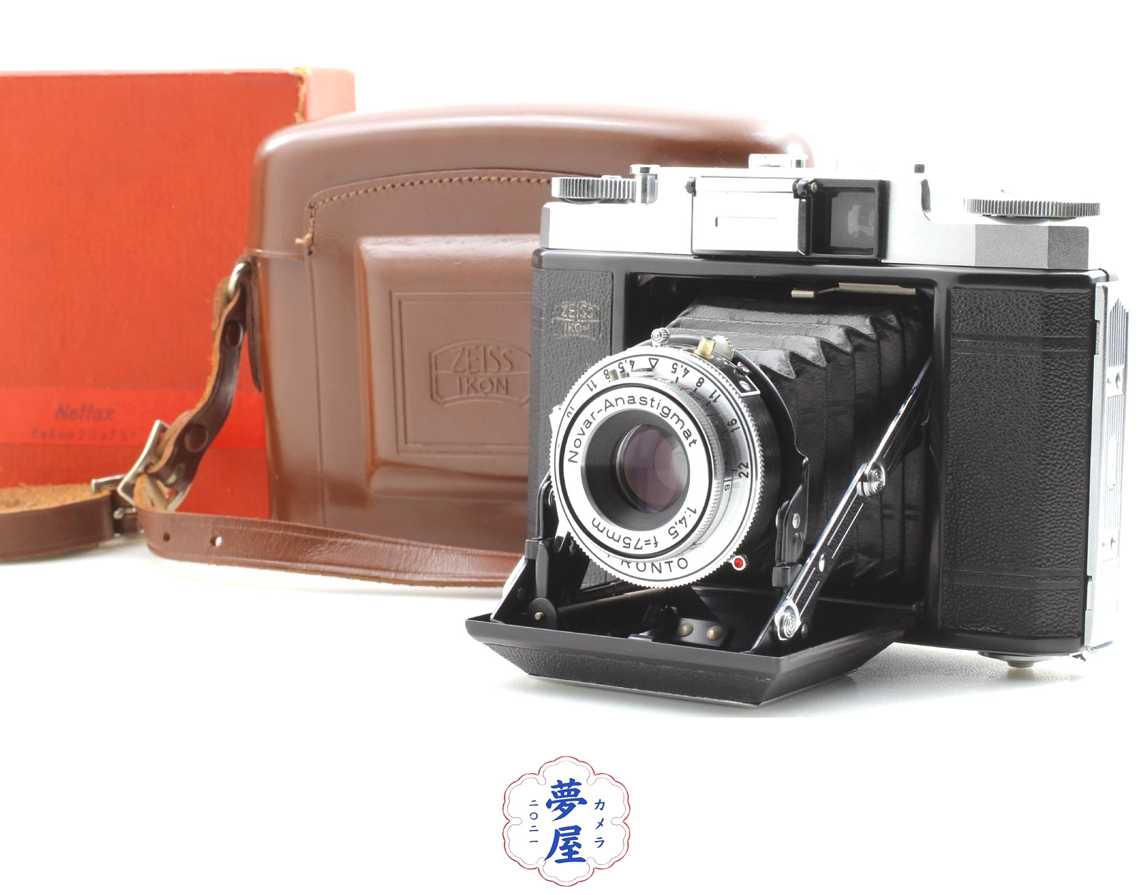 Read [MINT Box/Case] Zeiss Ikon Nettax 513/16 Film Camera Novar 75mm Lens JAPAN