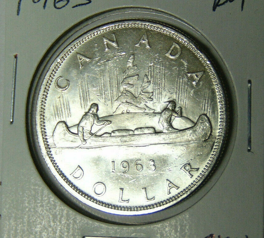 1963 Canada Silver Dollar Elizabeth II Voyager Dollar (41421)