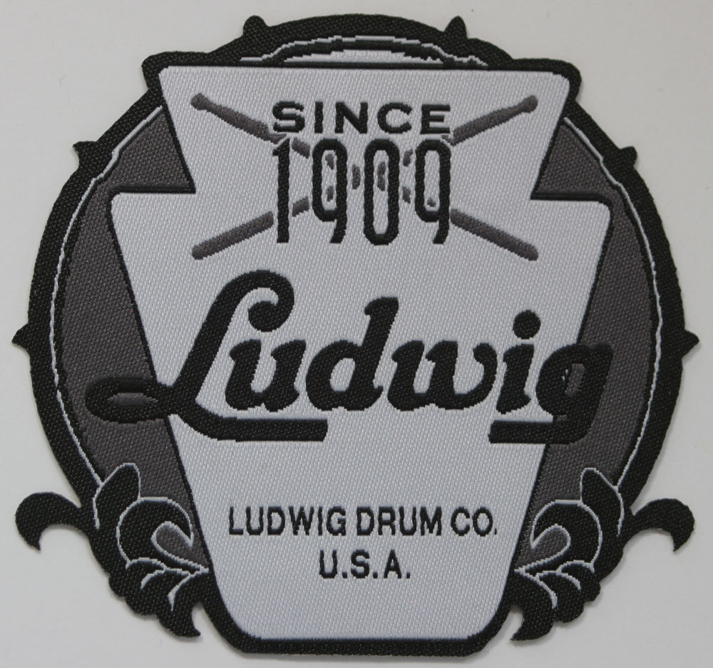 Ludwig Drum Woven IronOn Patch Badge Drum Kit Drummer